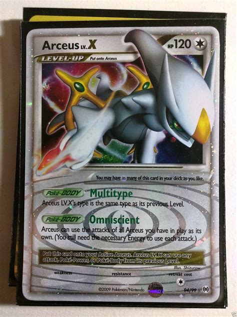 Arceus level x card value